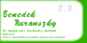 benedek muranszky business card